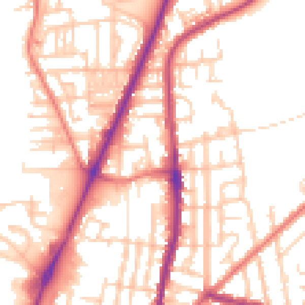 Daytime road noise heatmap for WN7 1SG