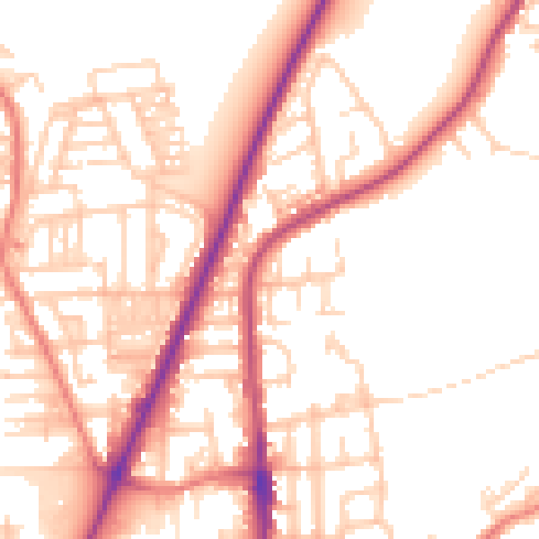 Daytime road noise heatmap for WN7 1SP