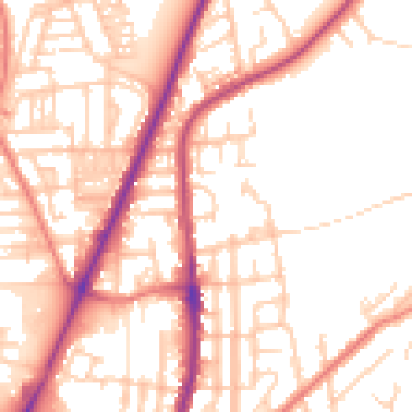 Daytime road noise heatmap for WN7 1TQ