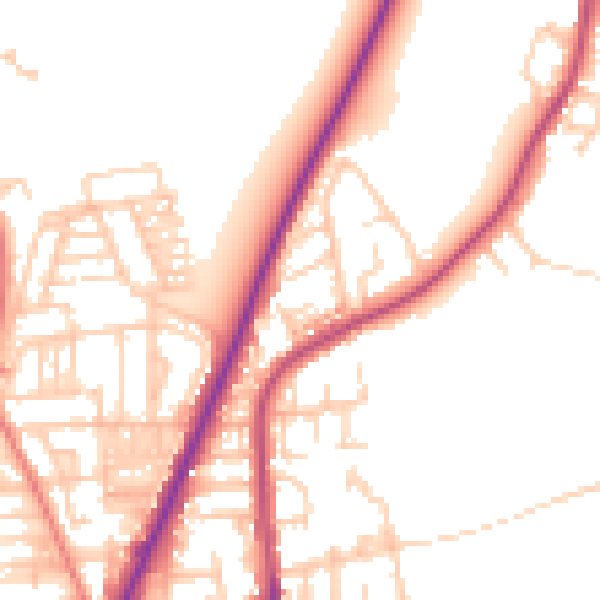 Daytime road noise heatmap for WN7 1TR