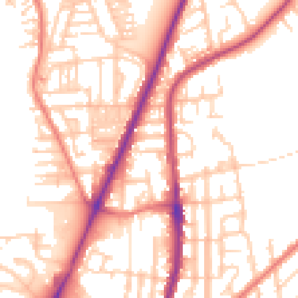 Daytime road noise heatmap for WN7 1UG