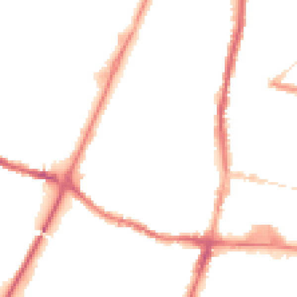 Night-time road noise heatmap for WN7 1XS