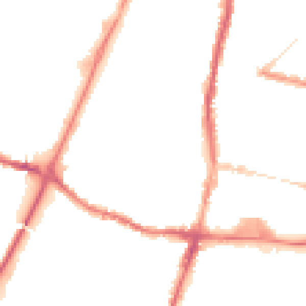 Night-time road noise heatmap for WN7 1XU