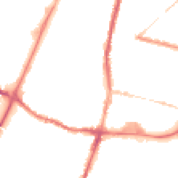 Night-time road noise heatmap for WN7 1YA