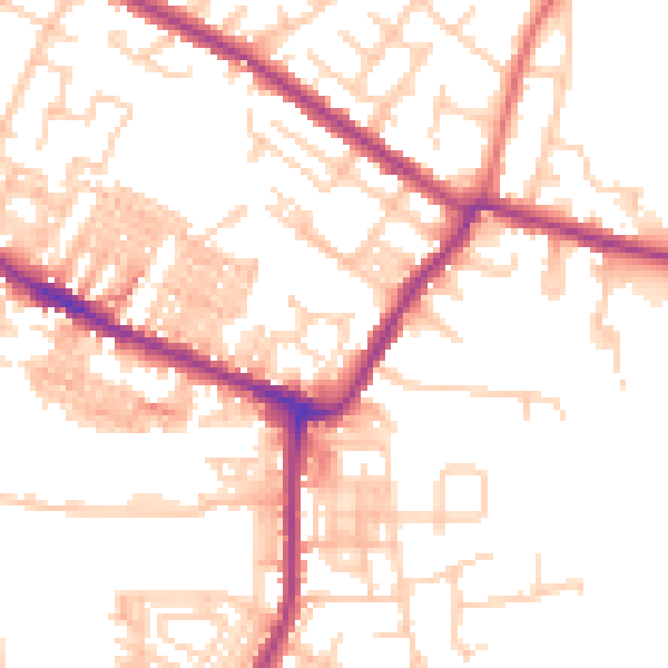 Daytime road noise heatmap for WN7 2BW