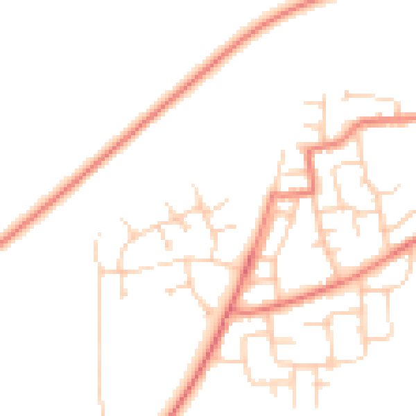 Daytime road noise heatmap for WN7 2EU
