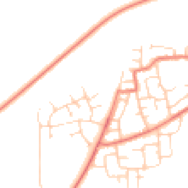Daytime road noise heatmap for WN7 2FN