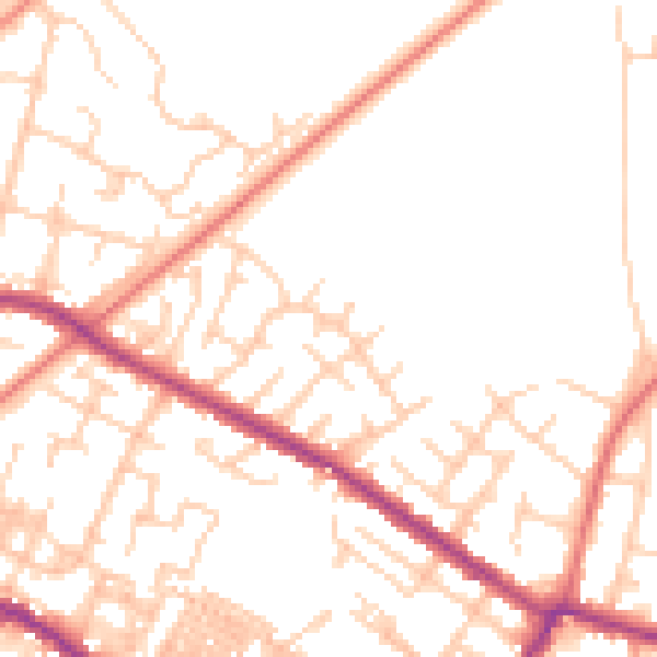 Daytime road noise heatmap for WN7 2GD