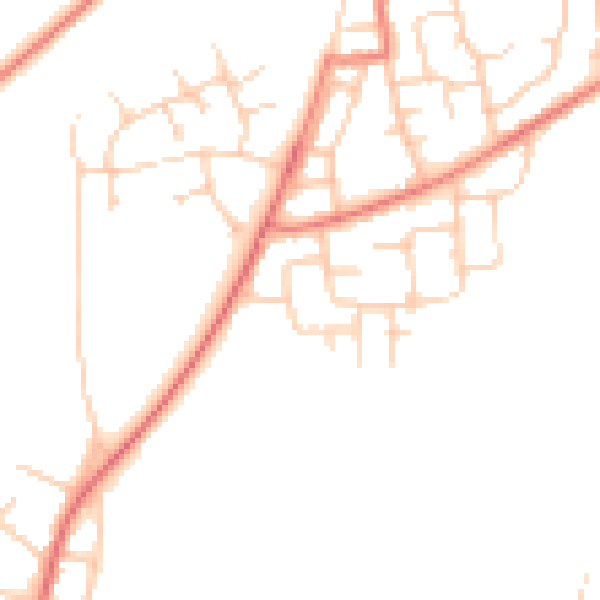 Daytime road noise heatmap for WN7 2TX