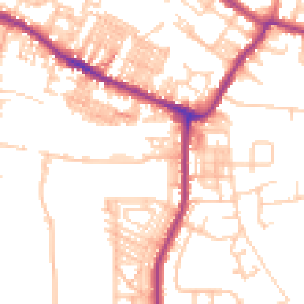 Daytime road noise heatmap for WN7 3AE