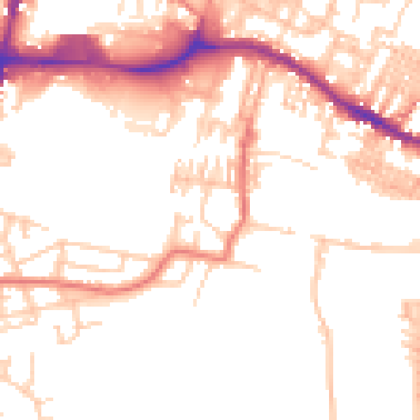 Daytime road noise heatmap for WN7 3ES