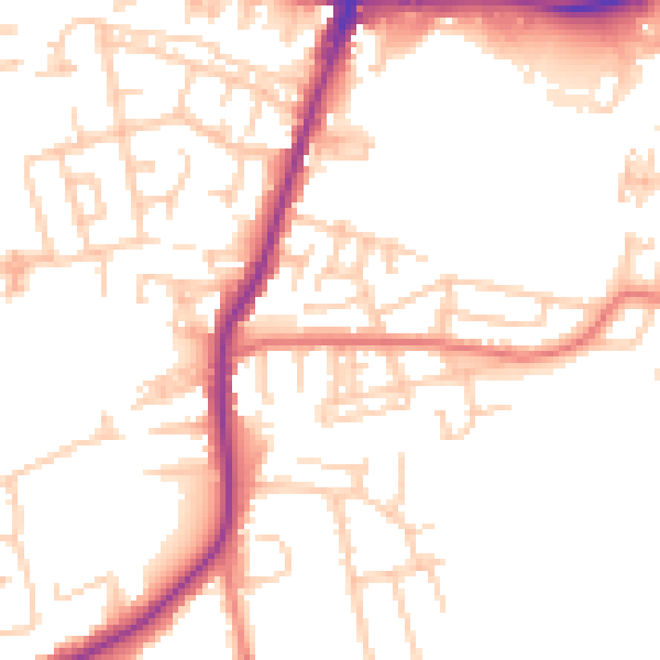 Daytime road noise heatmap for WN7 3HQ