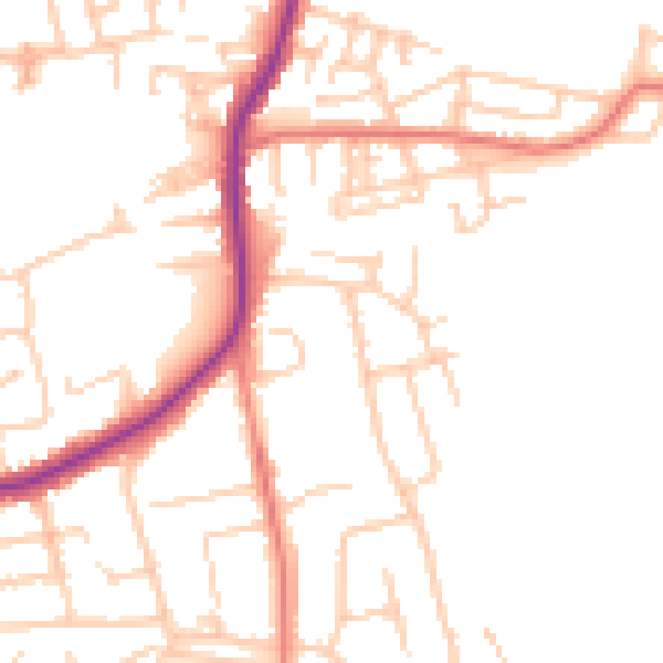 Daytime road noise heatmap for WN7 3JL