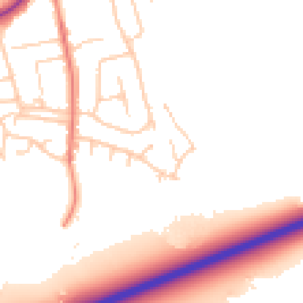 Daytime road noise heatmap for WN7 3NN
