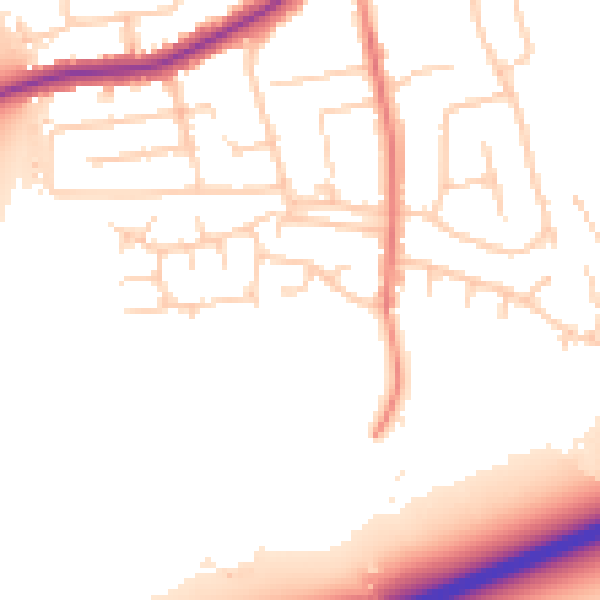 Daytime road noise heatmap for WN7 3NZ