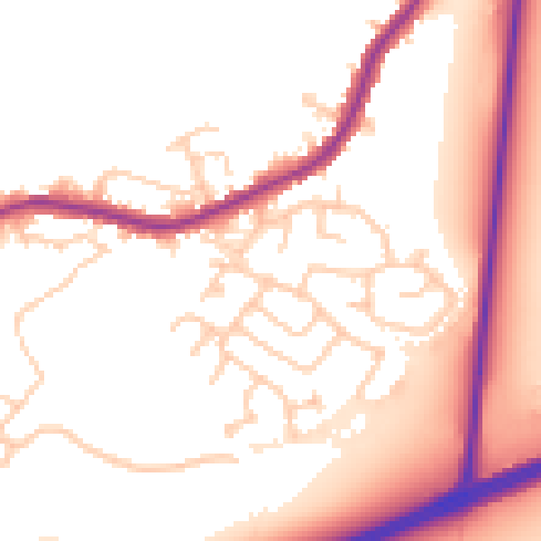 Daytime road noise heatmap for WN7 3QS
