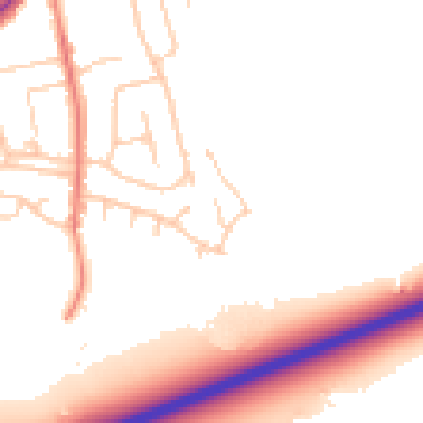 Daytime road noise heatmap for WN7 3RA