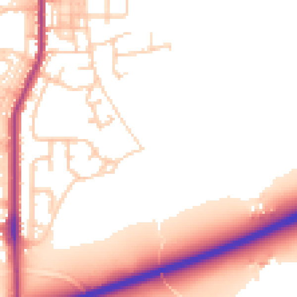 Daytime road noise heatmap for WN7 3SA