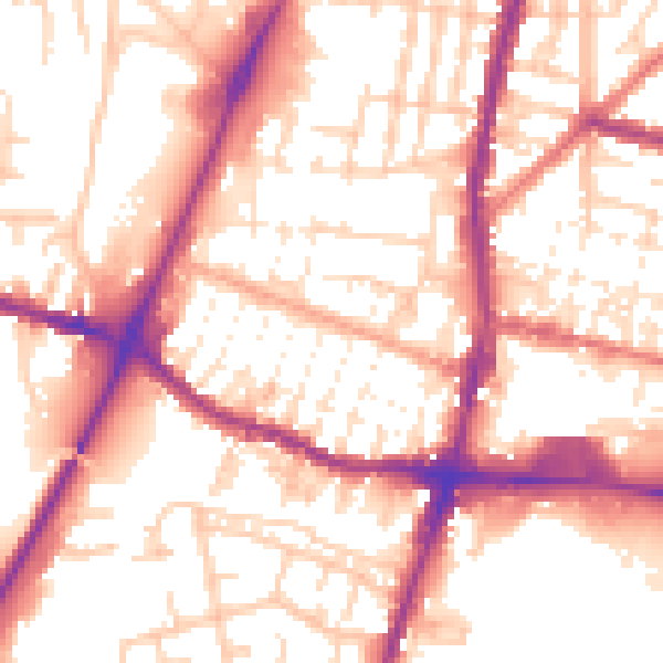 Daytime road noise heatmap for WN7 4AD