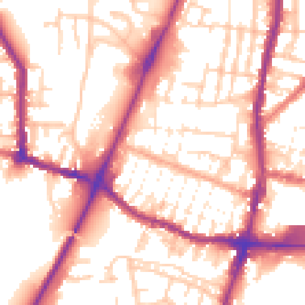 Daytime road noise heatmap for WN7 4AN