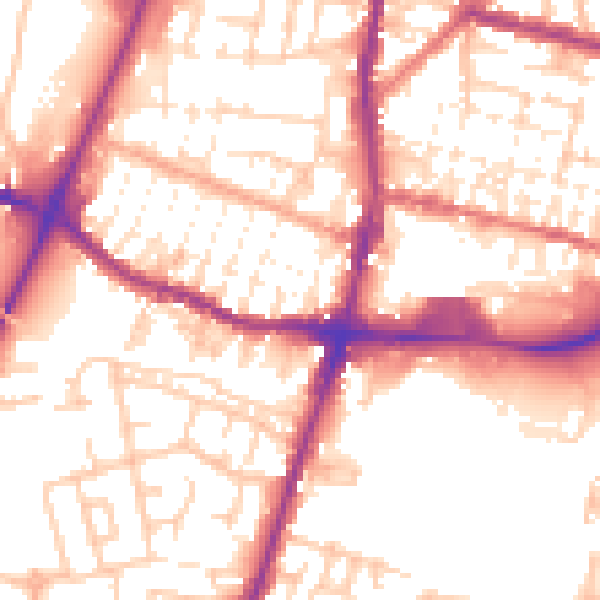 Daytime road noise heatmap for WN7 4DF