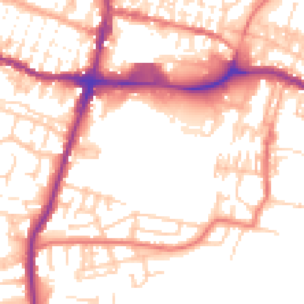 Daytime road noise heatmap for WN7 4GS