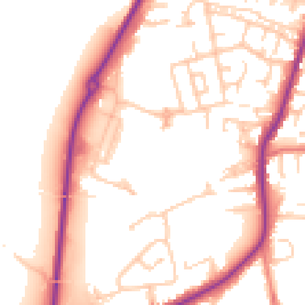 Daytime road noise heatmap for WN7 4GX