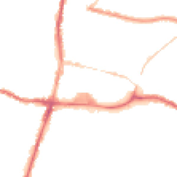Night-time road noise heatmap for WN7 4LZ