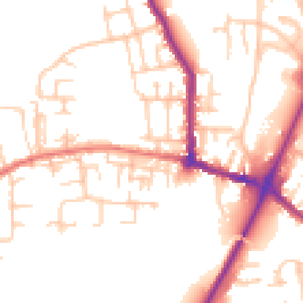 Daytime road noise heatmap for WN7 4SB
