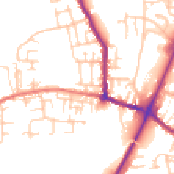 Daytime road noise heatmap for WN7 4SF