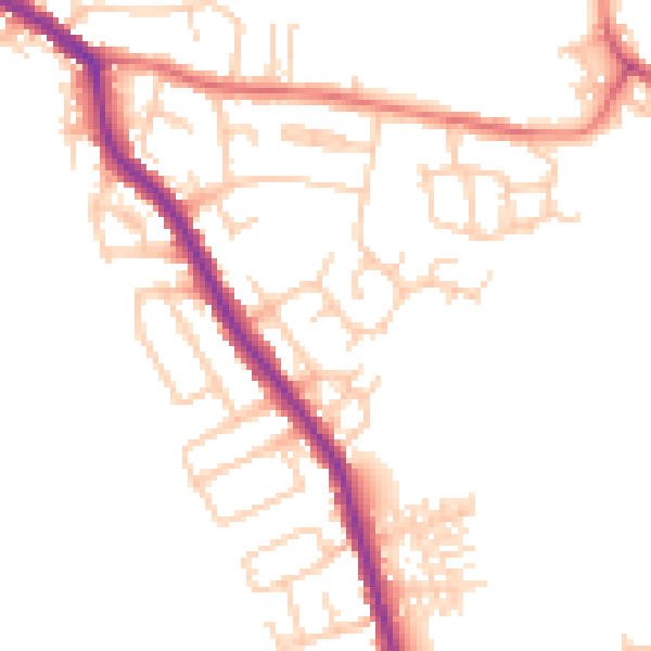 Daytime road noise heatmap for WN7 5EU
