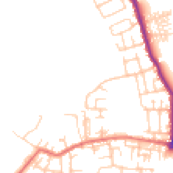 Daytime road noise heatmap for WN7 5GH