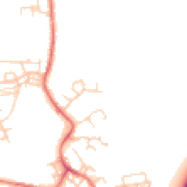 Daytime road noise heatmap for WN7 5HY