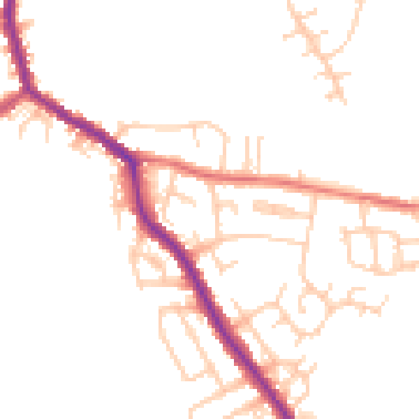 Daytime road noise heatmap for WN7 5LE