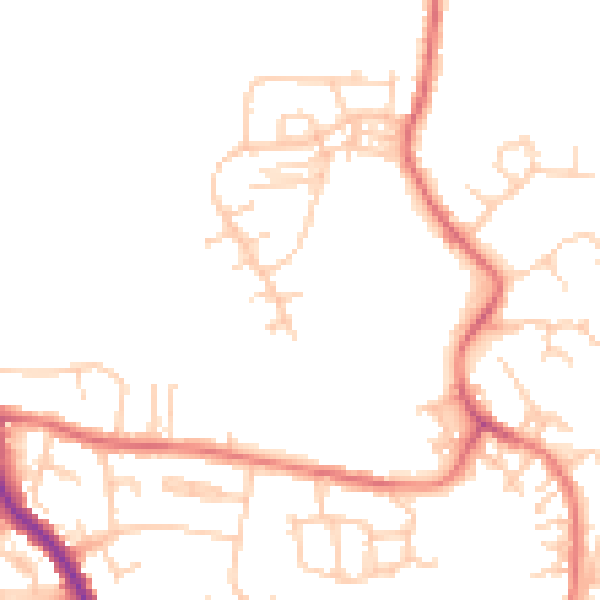 Daytime road noise heatmap for WN7 5PB