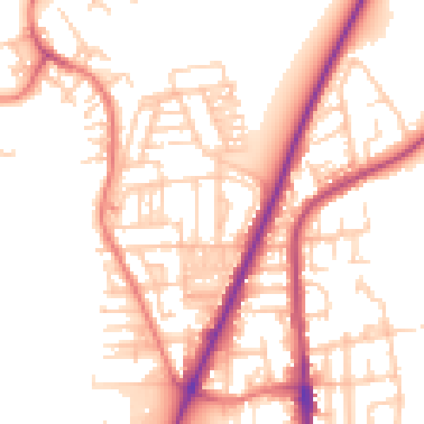 Daytime road noise heatmap for WN7 5SU