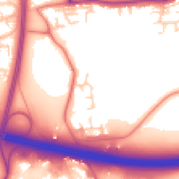 Daytime road noise heatmap for WN8 0AZ