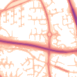 Daytime road noise heatmap for WN8 6AA
