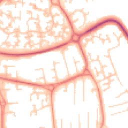 Daytime road noise heatmap for WN8 6RB