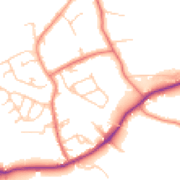 Daytime road noise heatmap for WN8 7HE