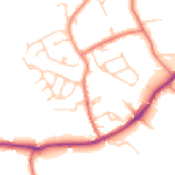Daytime road noise heatmap for WN8 7NU