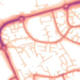 Daytime road noise heatmap for WN8 8EH