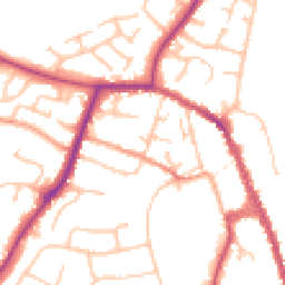 Daytime road noise heatmap for WR10 1DR