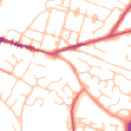 Daytime road noise heatmap for WR11 1BH