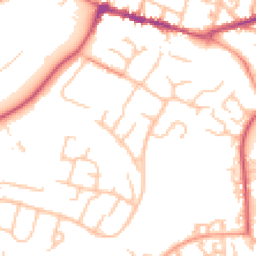 Daytime road noise heatmap for WR11 1DF
