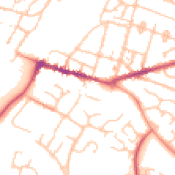Daytime road noise heatmap for WR11 1DY