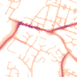 Daytime road noise heatmap for WR11 1ES