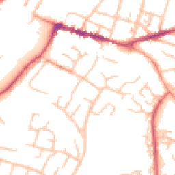 Daytime road noise heatmap for WR11 1ET
