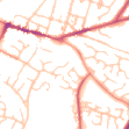 Daytime road noise heatmap for WR11 1EW