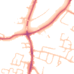 Daytime road noise heatmap for WR11 1JX